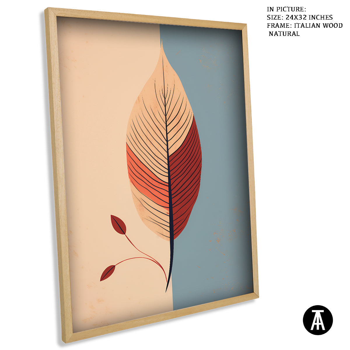 Sample Artwork in Italian Wood Framing Natural