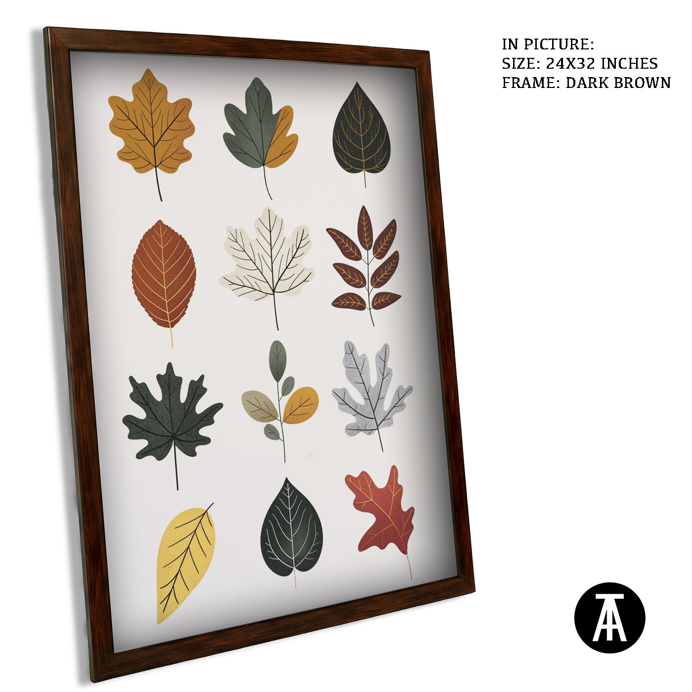 Artwork in Dark Brown Frame