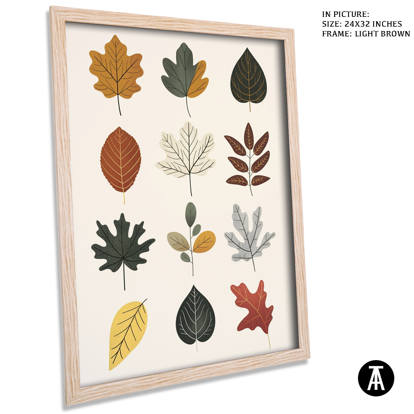 Artwork in Light Brown Frame
