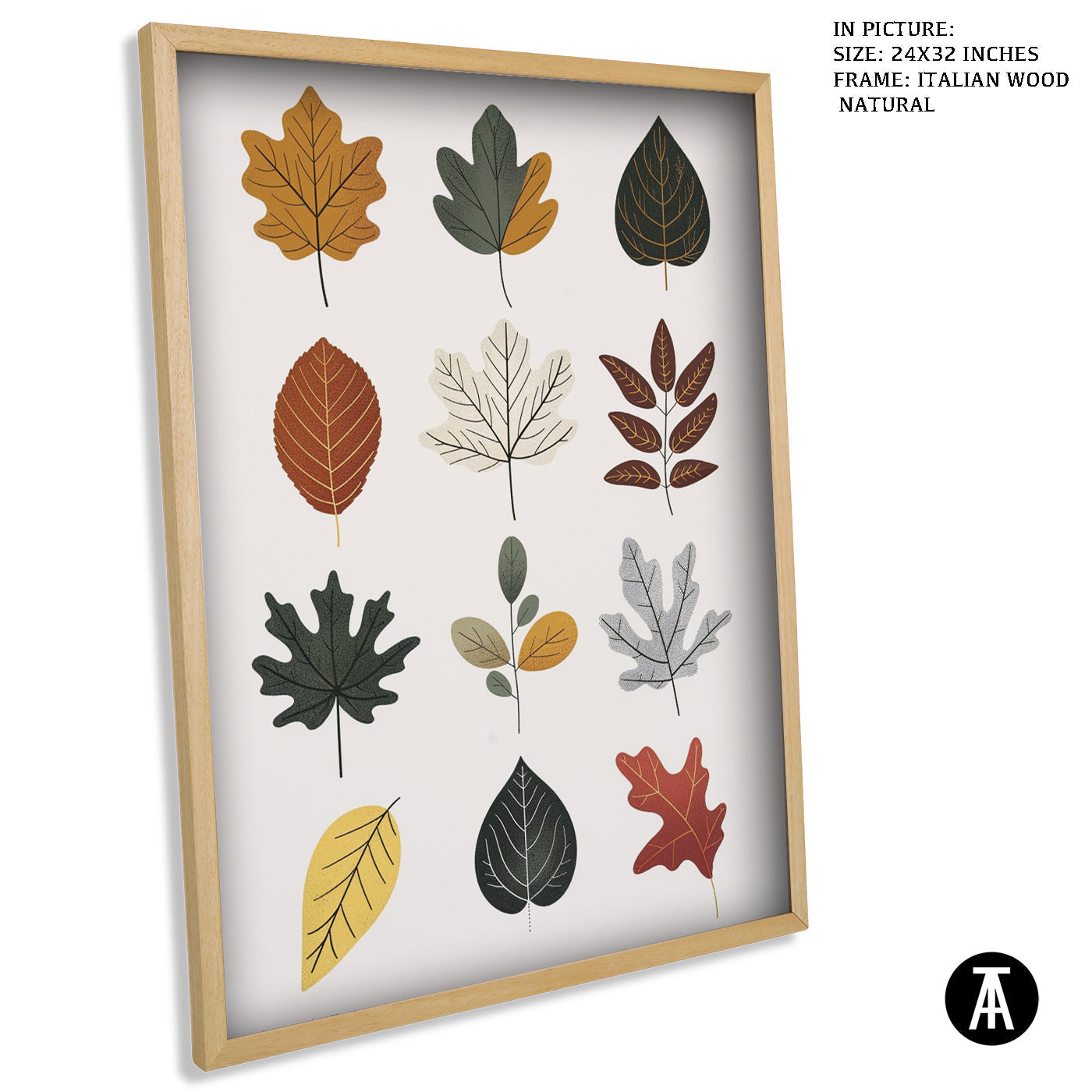 Artwork in Natural Wood Frame