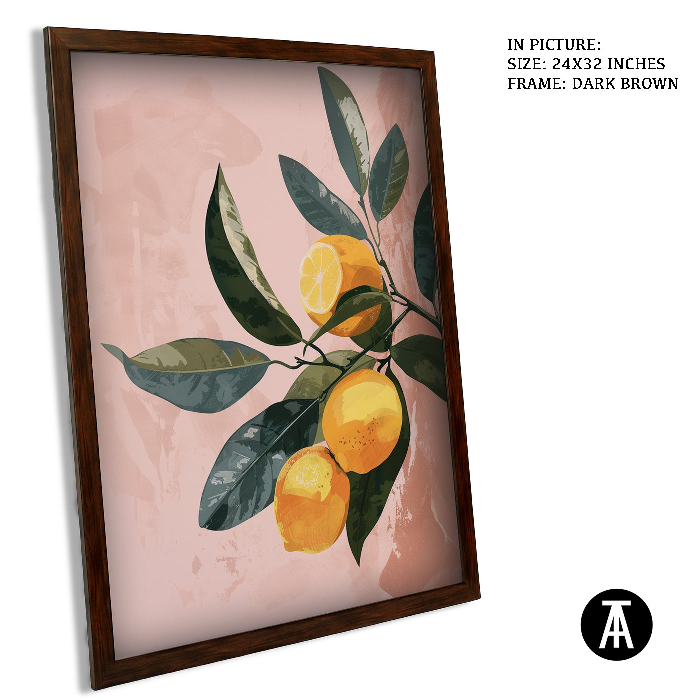 Artwork in Dark Brown Frame