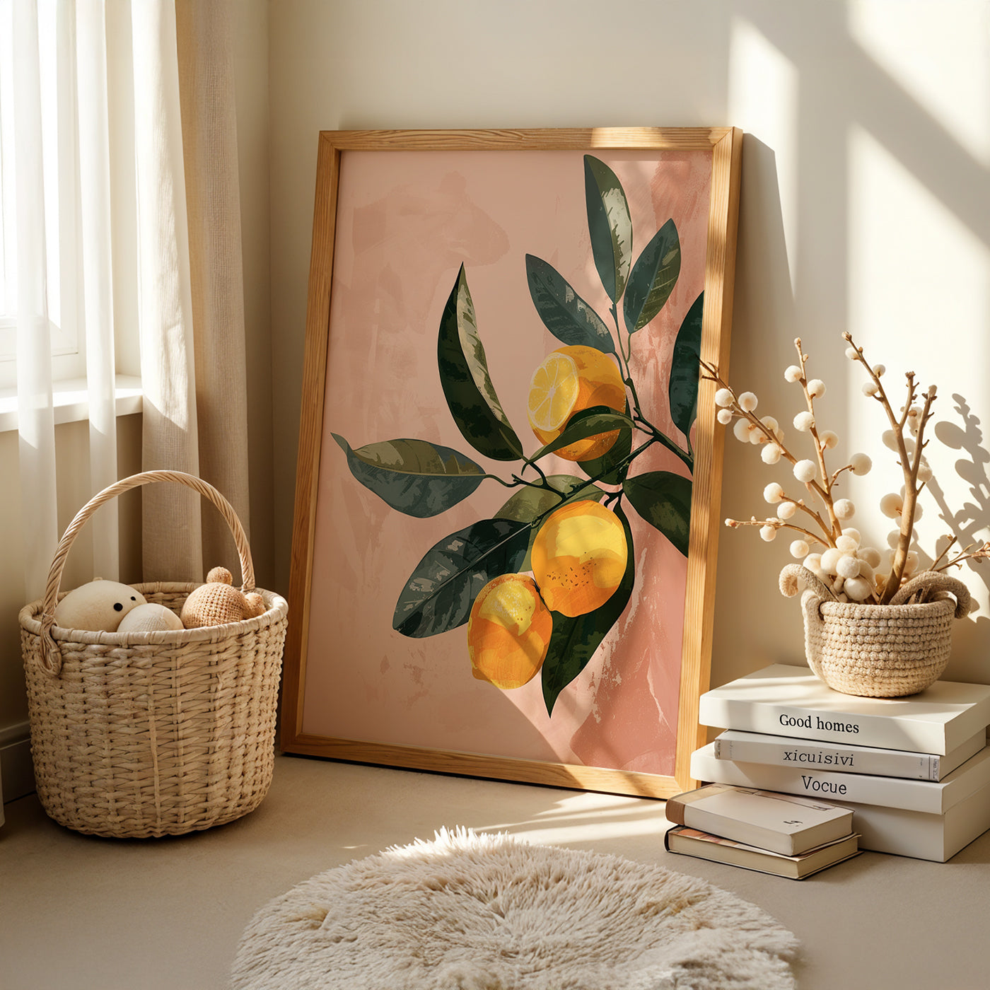 Boho Art Painting in a Lifestyle Setting