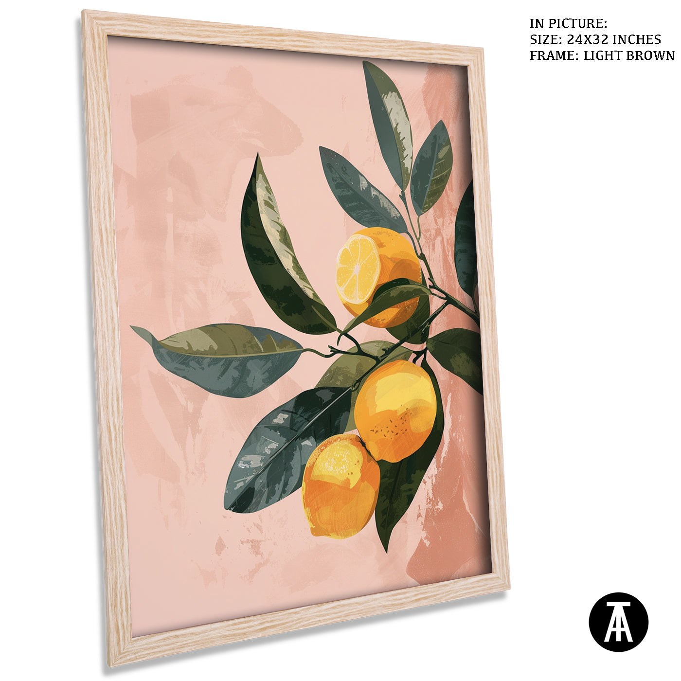 Artwork in Light Brown Frame