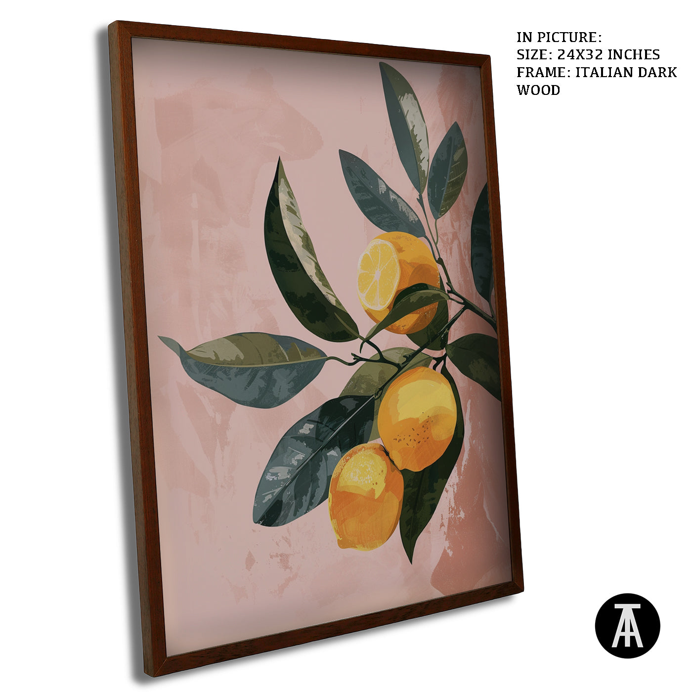 Artwork in Dark Wood Frame
