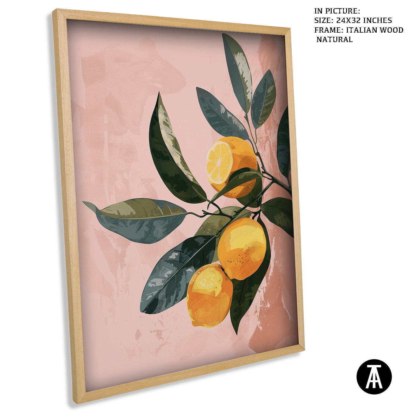 Artwork in Natural Wood Frame