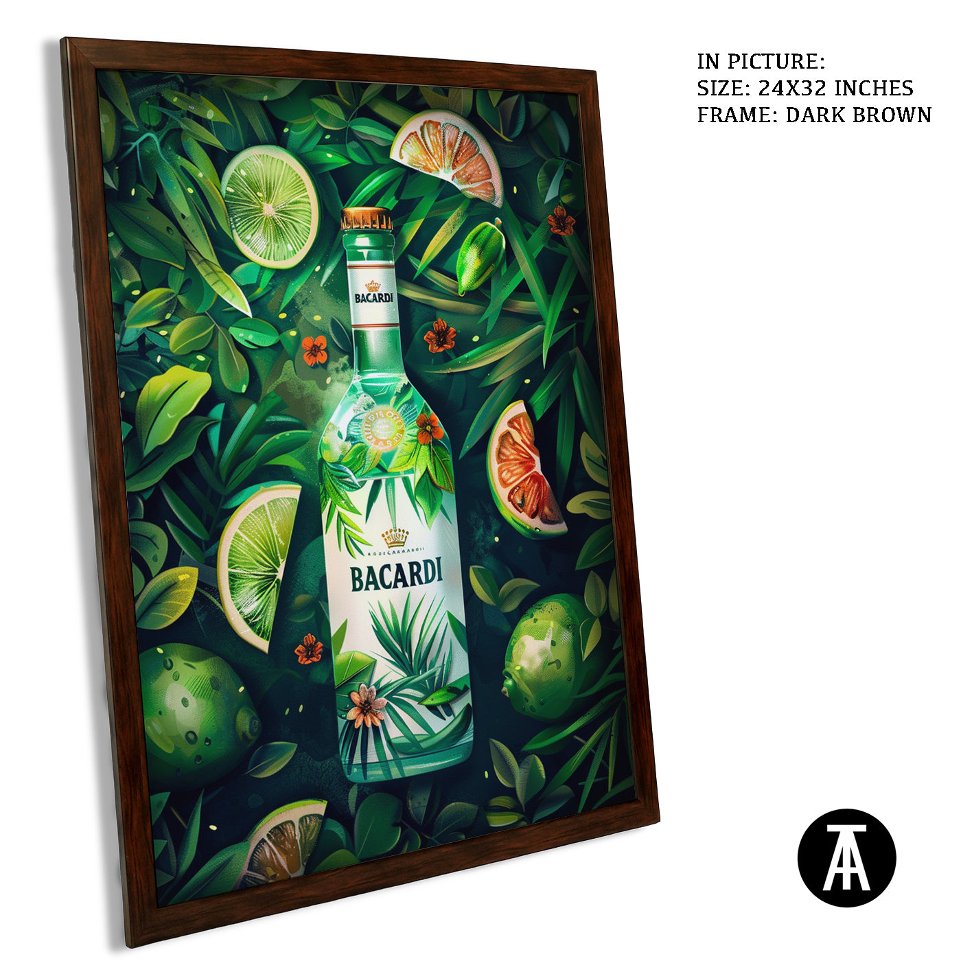 Artwork in Dark Brown Frame