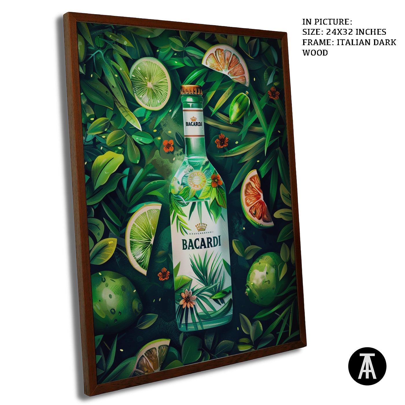 Artwork in Dark Wood Frame