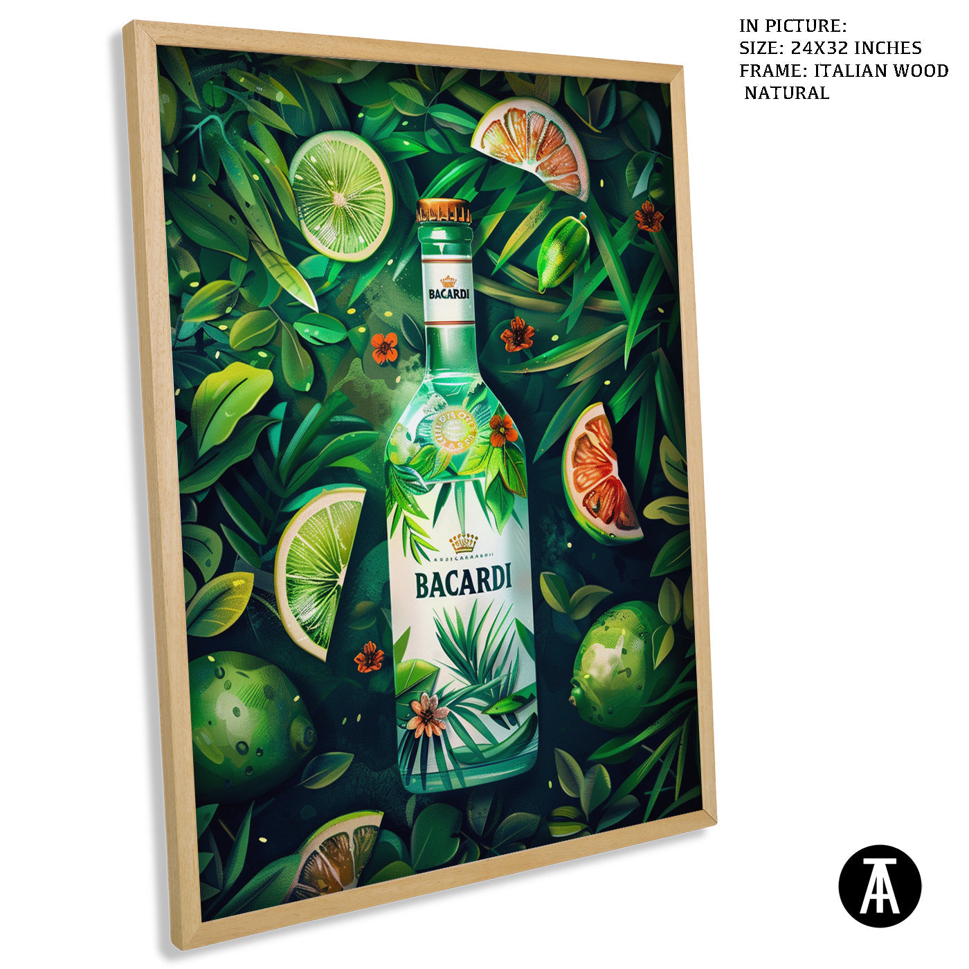 Artwork in Natural Wood Frame