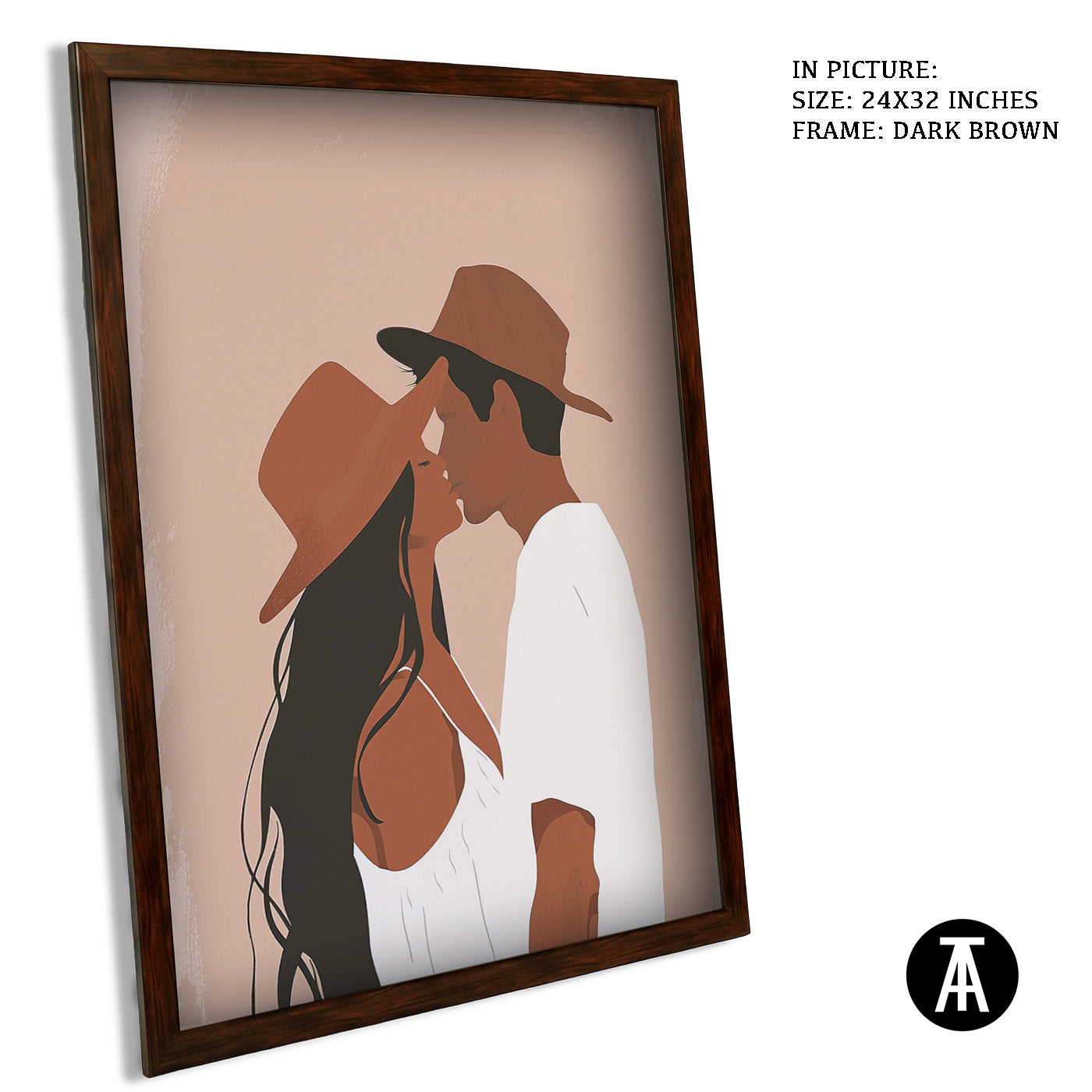 Artwork in Dark Brown Frame