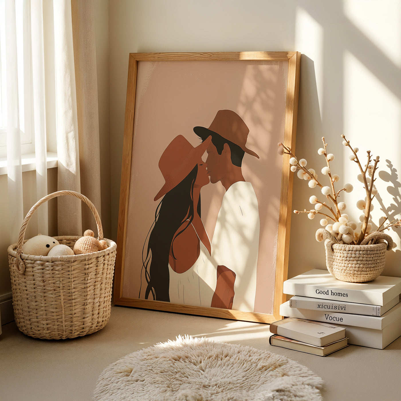 Boho Art Painting in a Lifestyle Setting