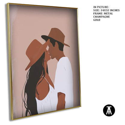 Artwork in Metal Champagne Gold Frame