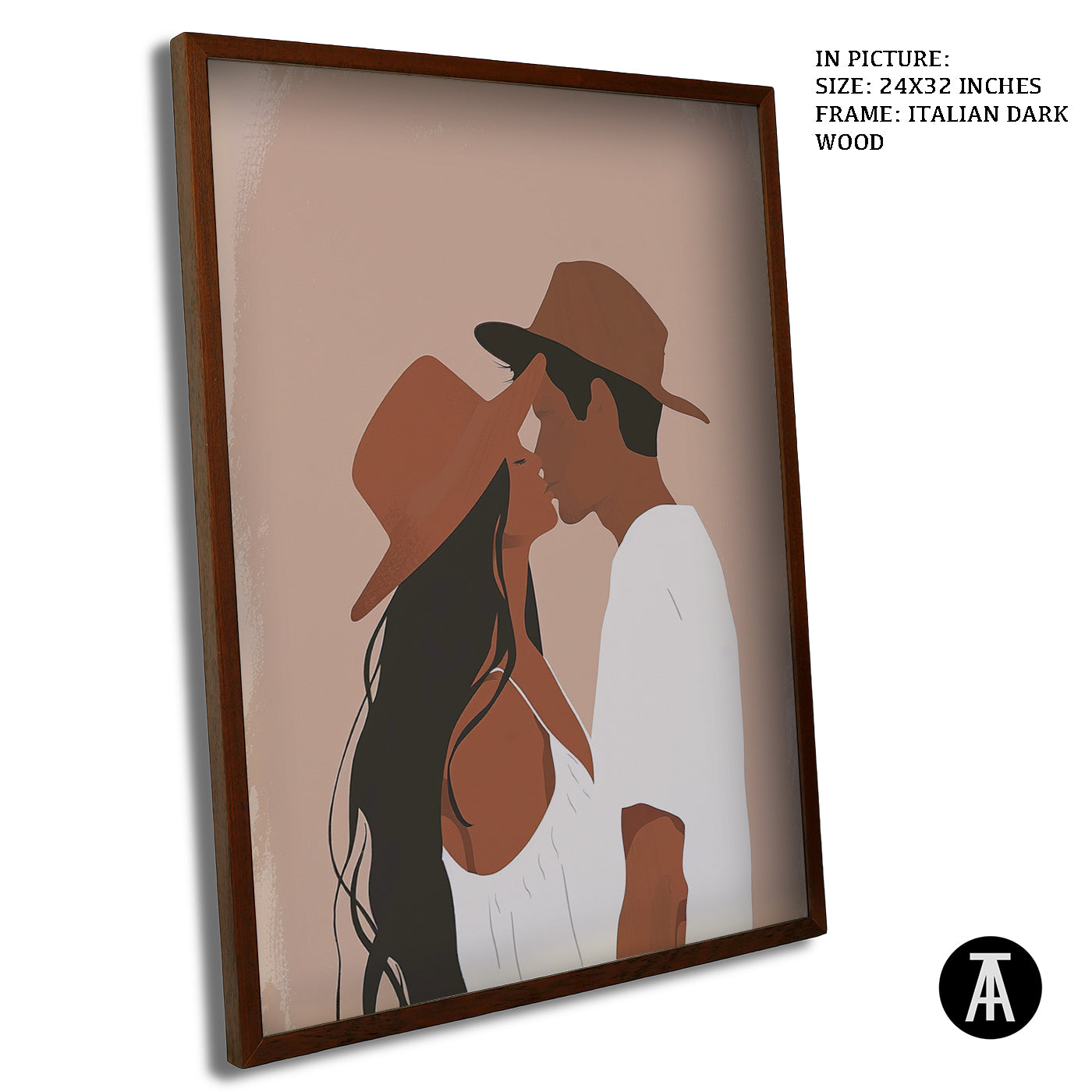 Artwork in Dark Wood Frame