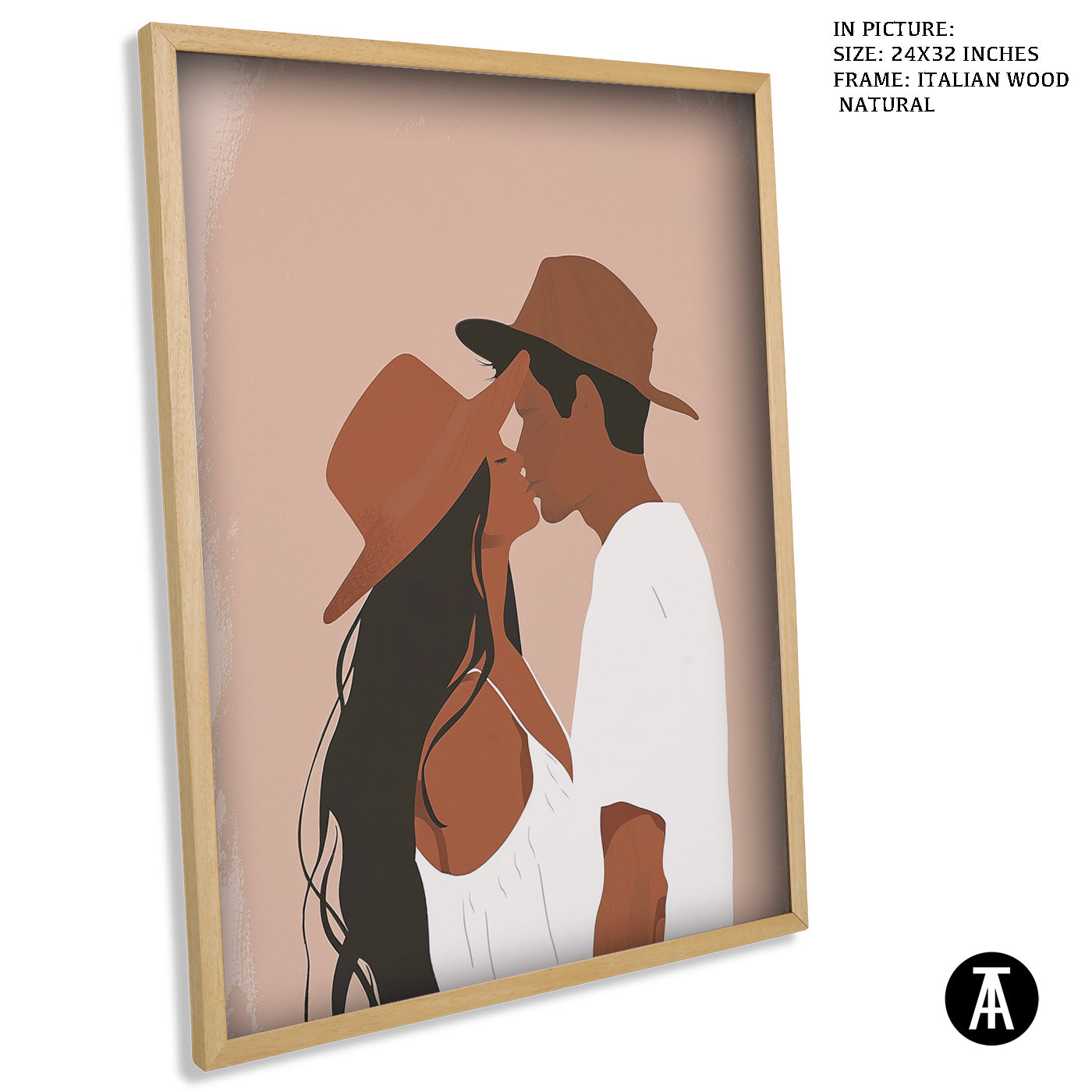 Artwork in Natural Wood Frame