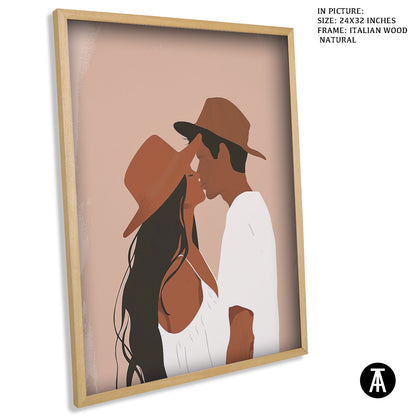 Artwork in Natural Wood Frame