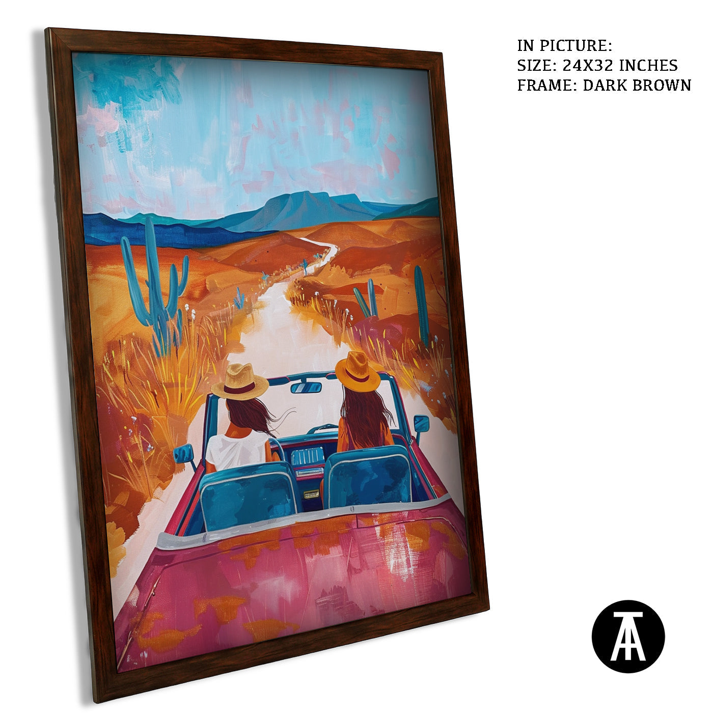 Artwork in Dark Brown Frame