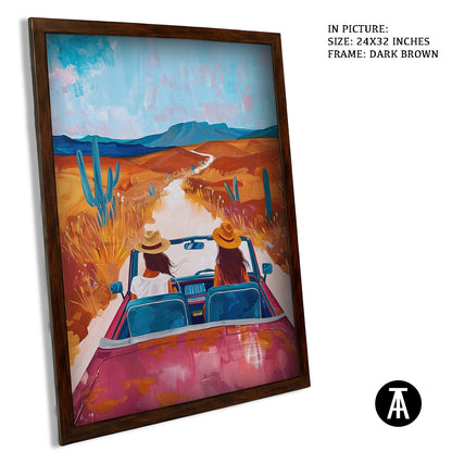 Artwork in Dark Brown Frame