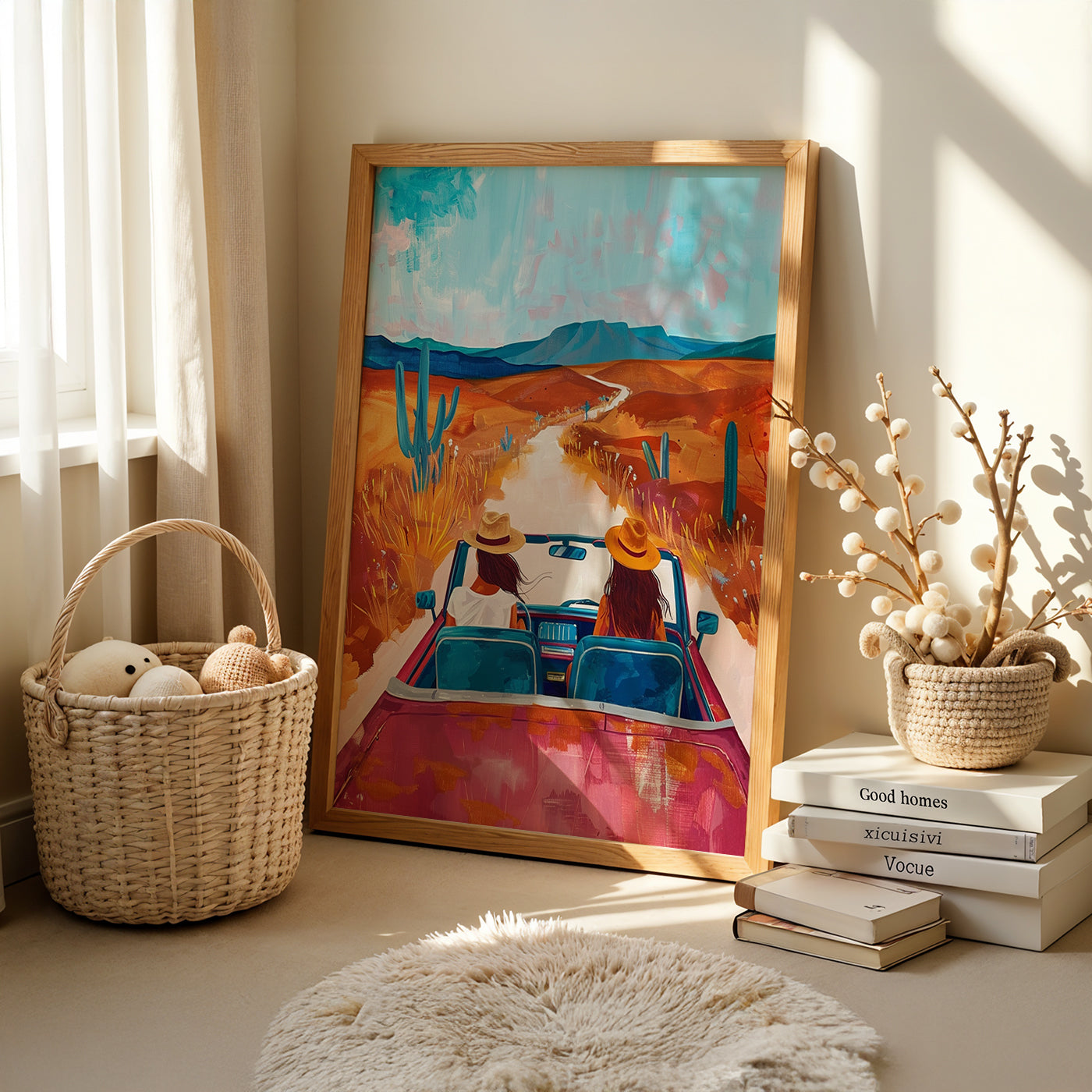 Boho Art Painting in a Lifestyle Setting