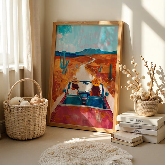 Boho Art Painting in a Lifestyle Setting