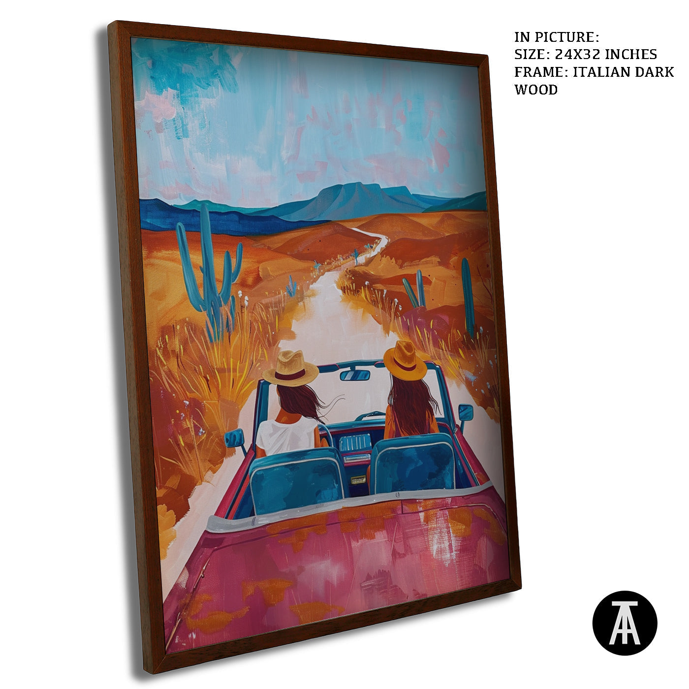 Artwork in Dark Wood Frame