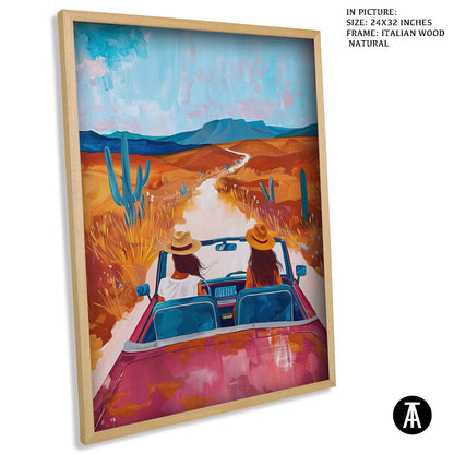 Artwork in Natural Wood Frame