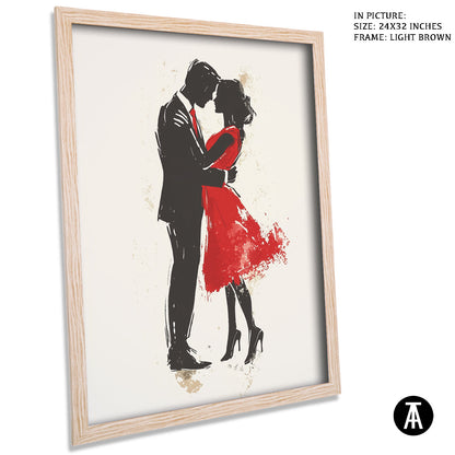 Artwork in Dark Brown Frame
