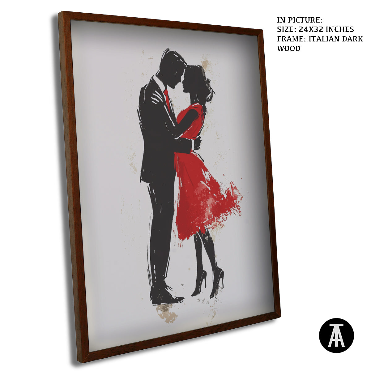 Artwork in Dark Wood Frame