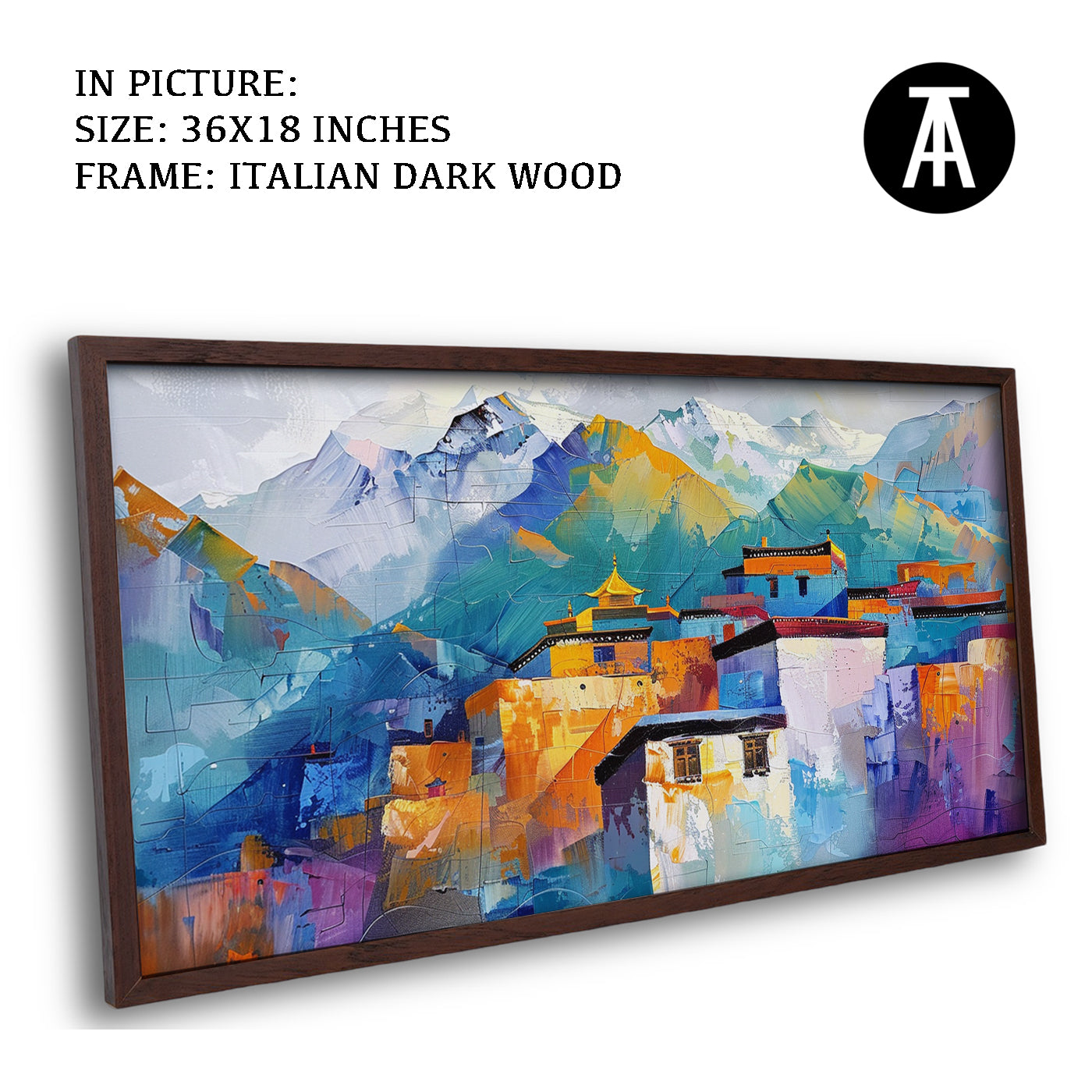 Artwork in Dark Wood Frame