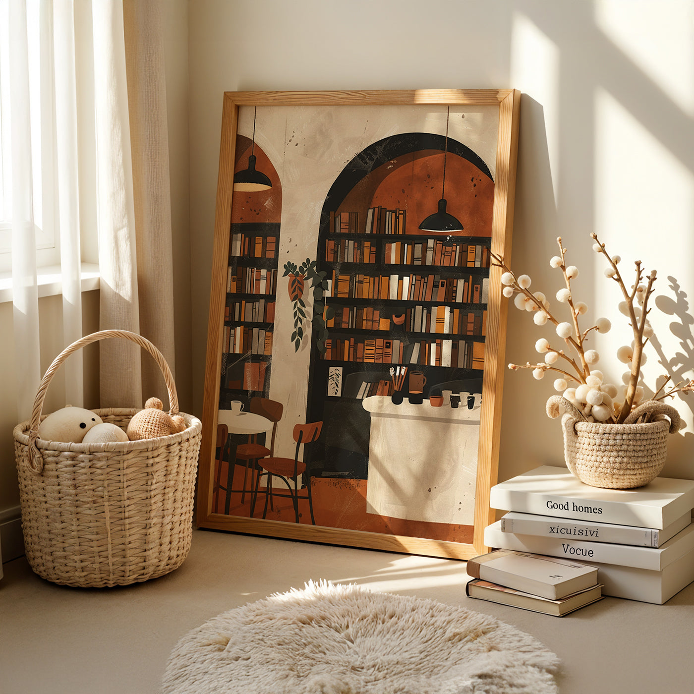Boho Art Painting in a Lifestyle Setting