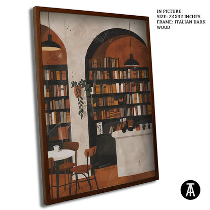 Artwork in Dark Wood Frame