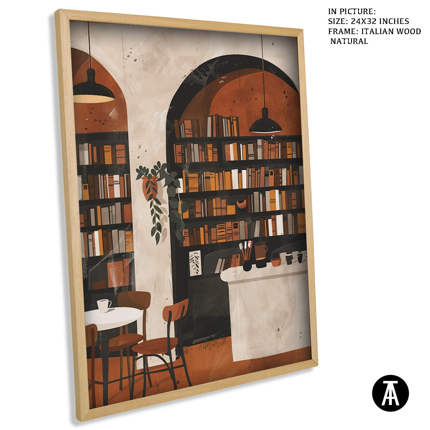 Artwork in Natural Wood Frame