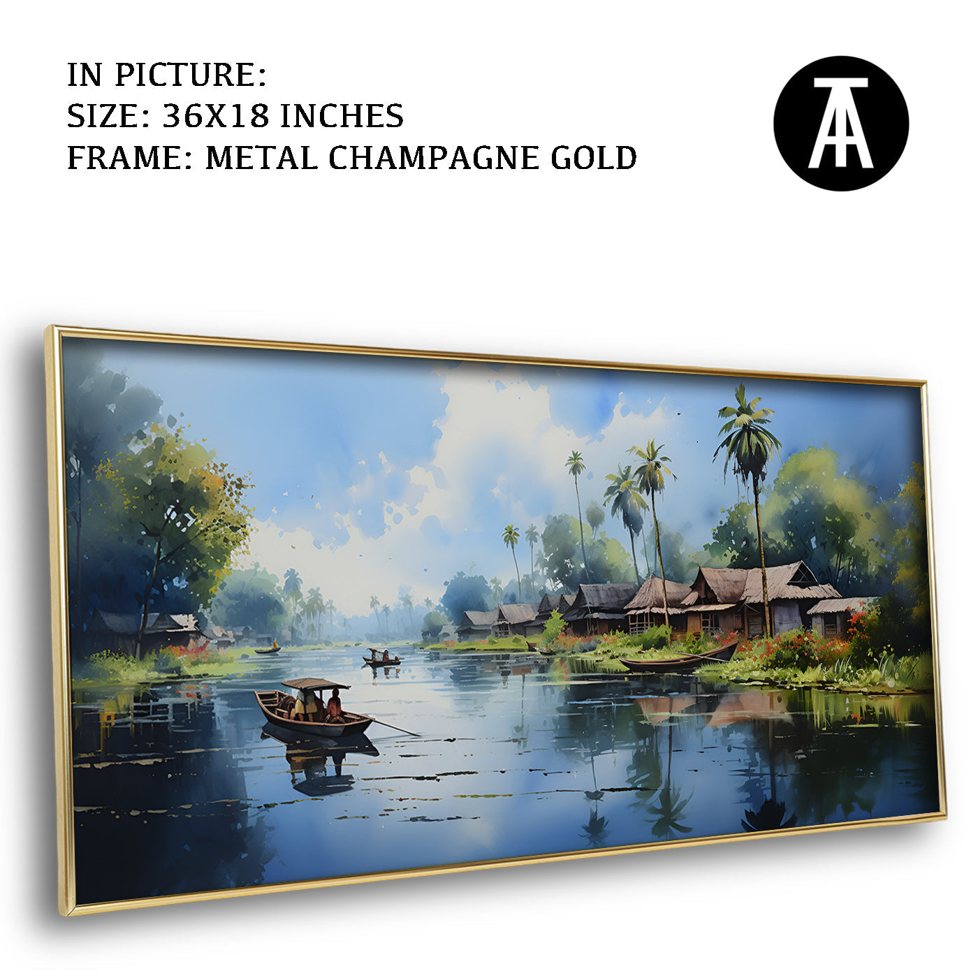 Artwork in Light Brown Frame