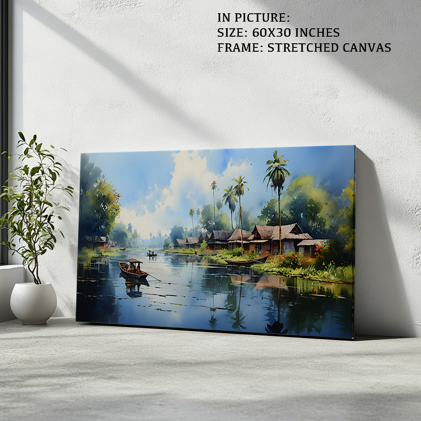 Artwork in Natural Wood Frame