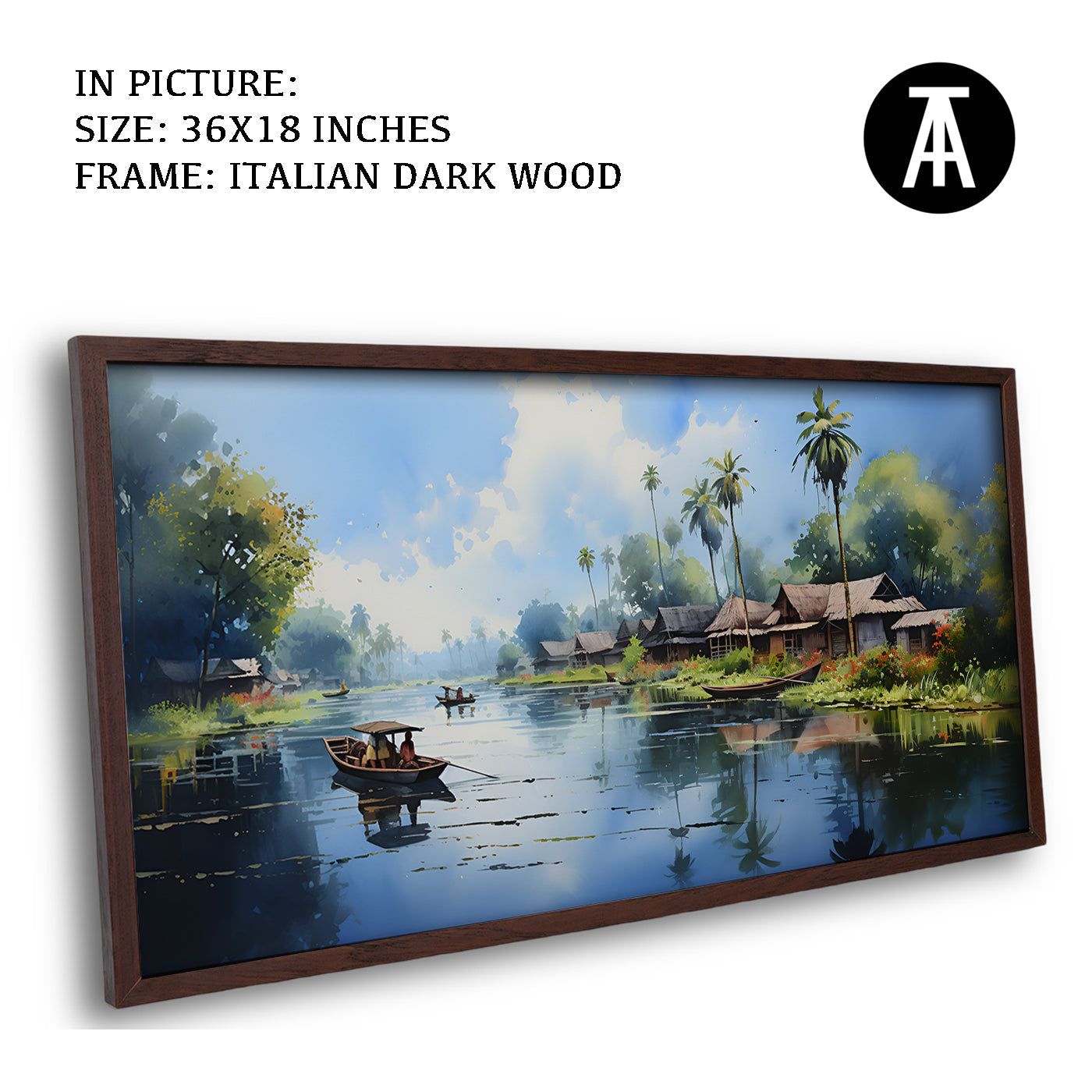 Artwork in Dark Wood Frame