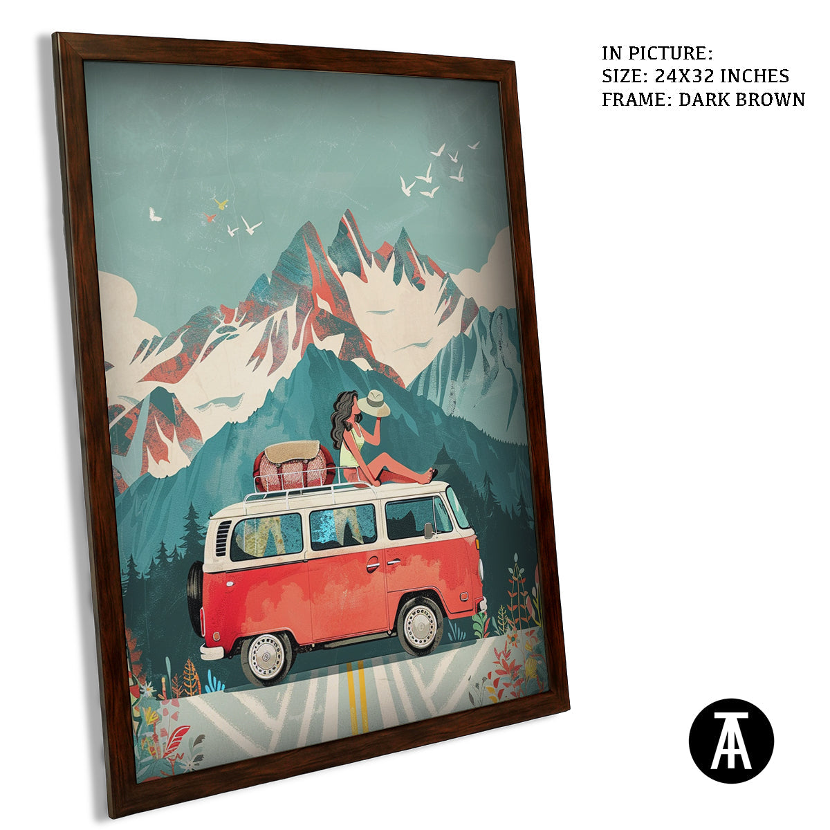 Sample Artwork in Dark Brown Frame