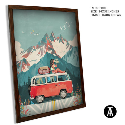 Sample Artwork in Dark Brown Frame