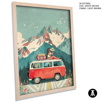 Sample Artwork in Light Brown Frame