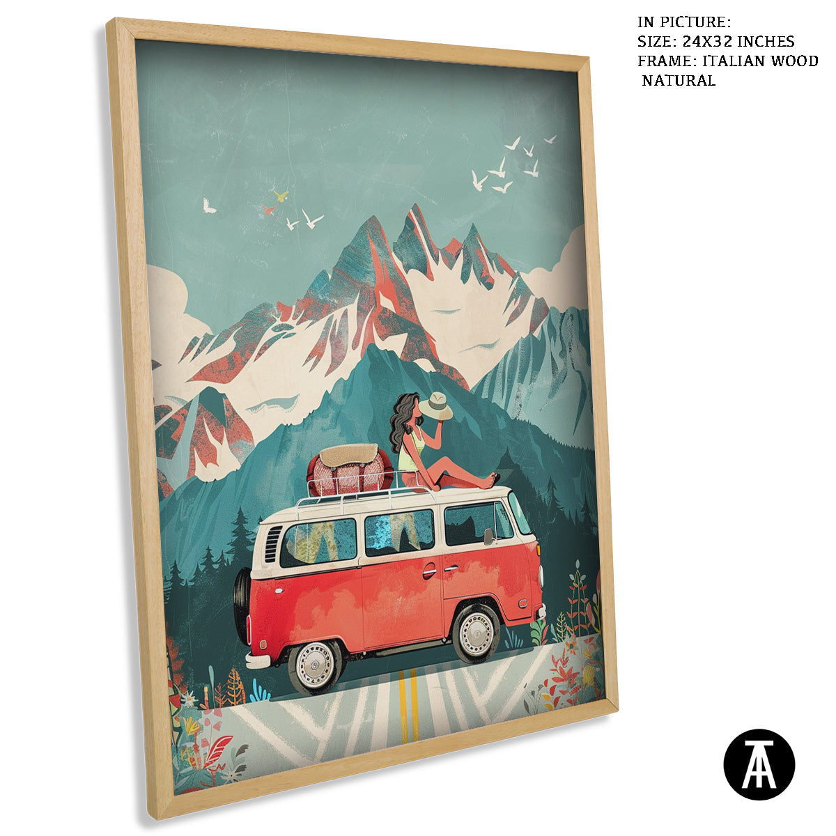 Sample Artwork in Italian Wood Framing Natural
