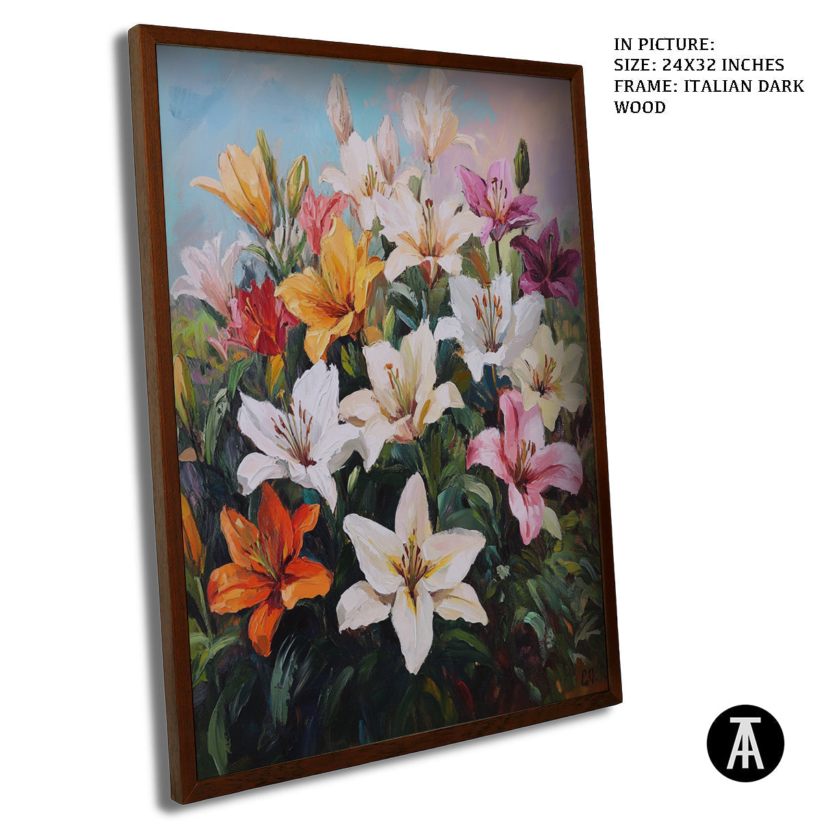 Artwork in Dark Wood Frame