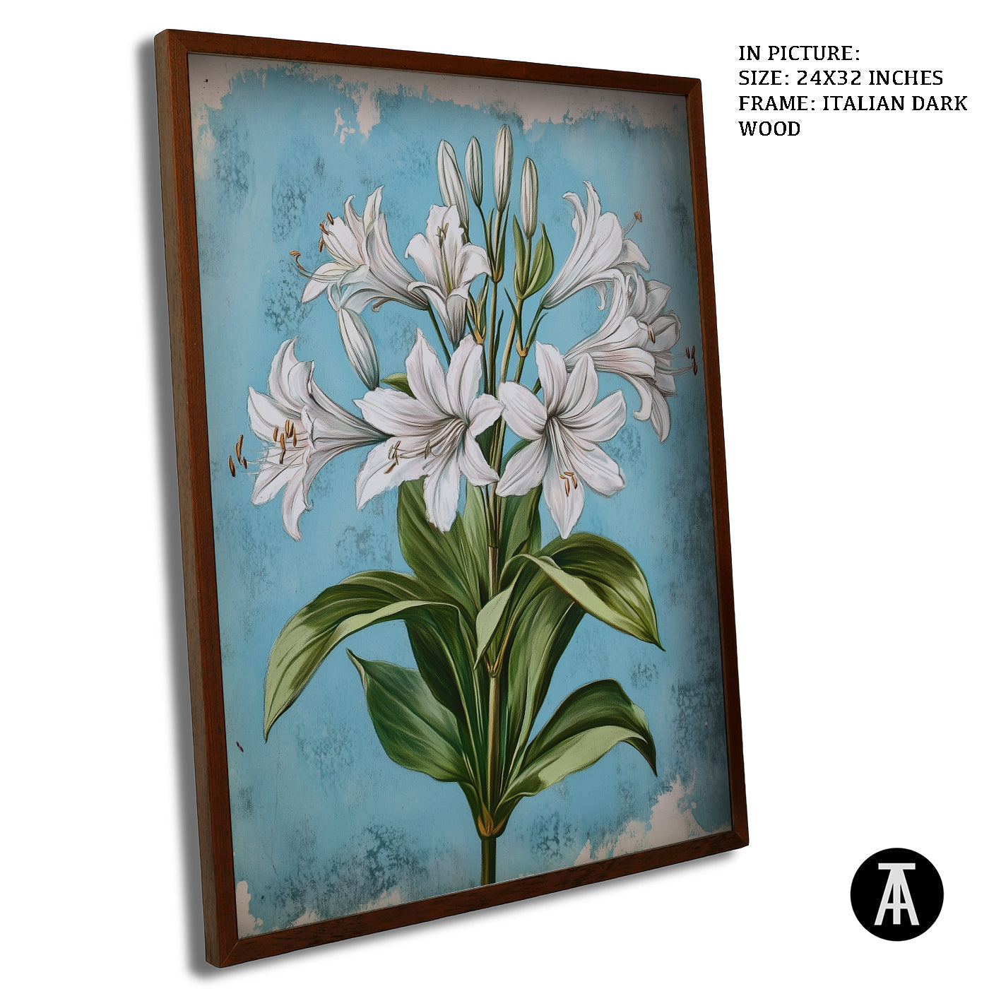 Artwork in Dark Wood Frame