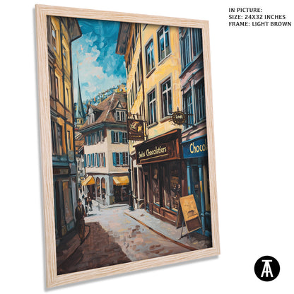 Artwork in Dark Brown Frame