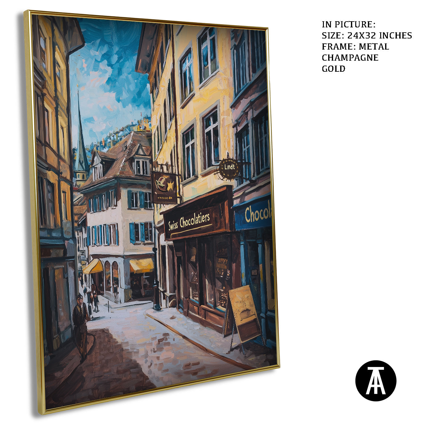 Artwork in Light Brown Frame