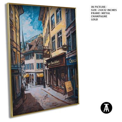 Artwork in Light Brown Frame