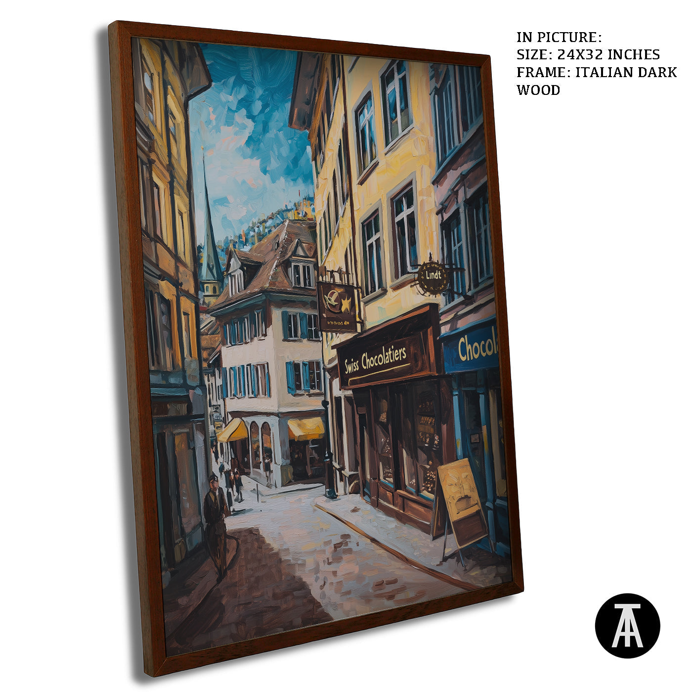 Artwork in Dark Wood Frame