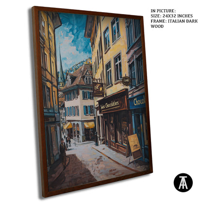 Artwork in Dark Wood Frame