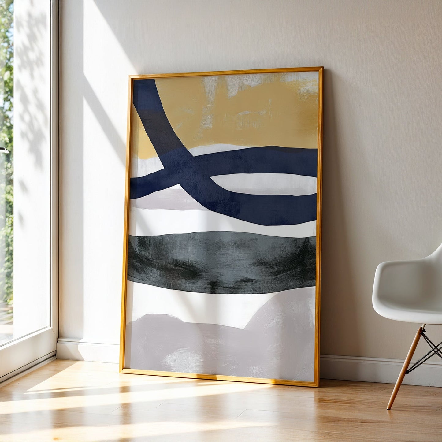 Abstract Art in a Lifestyle Setting Lines Beyond The Eye by NYC Abstract