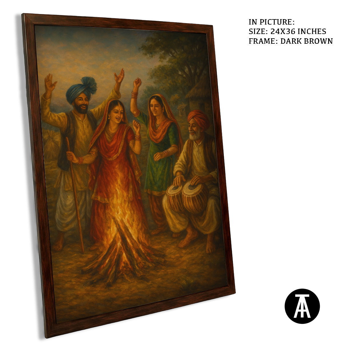 Artwork in Dark Brown Frame