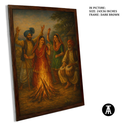 Artwork in Dark Brown Frame