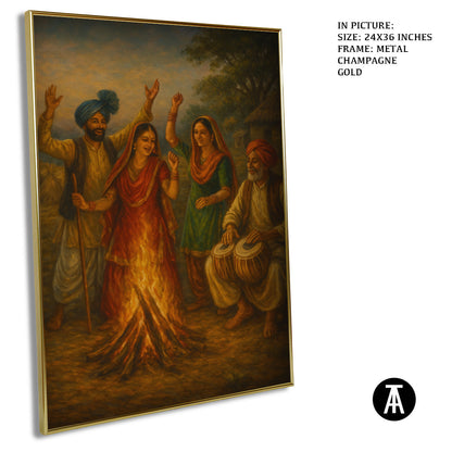 Artwork in Metal Champagne Gold Frame
