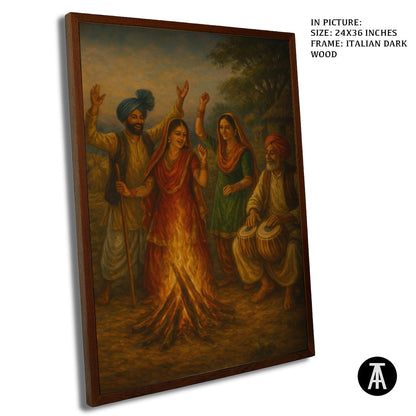 Artwork in Dark Wood Frame