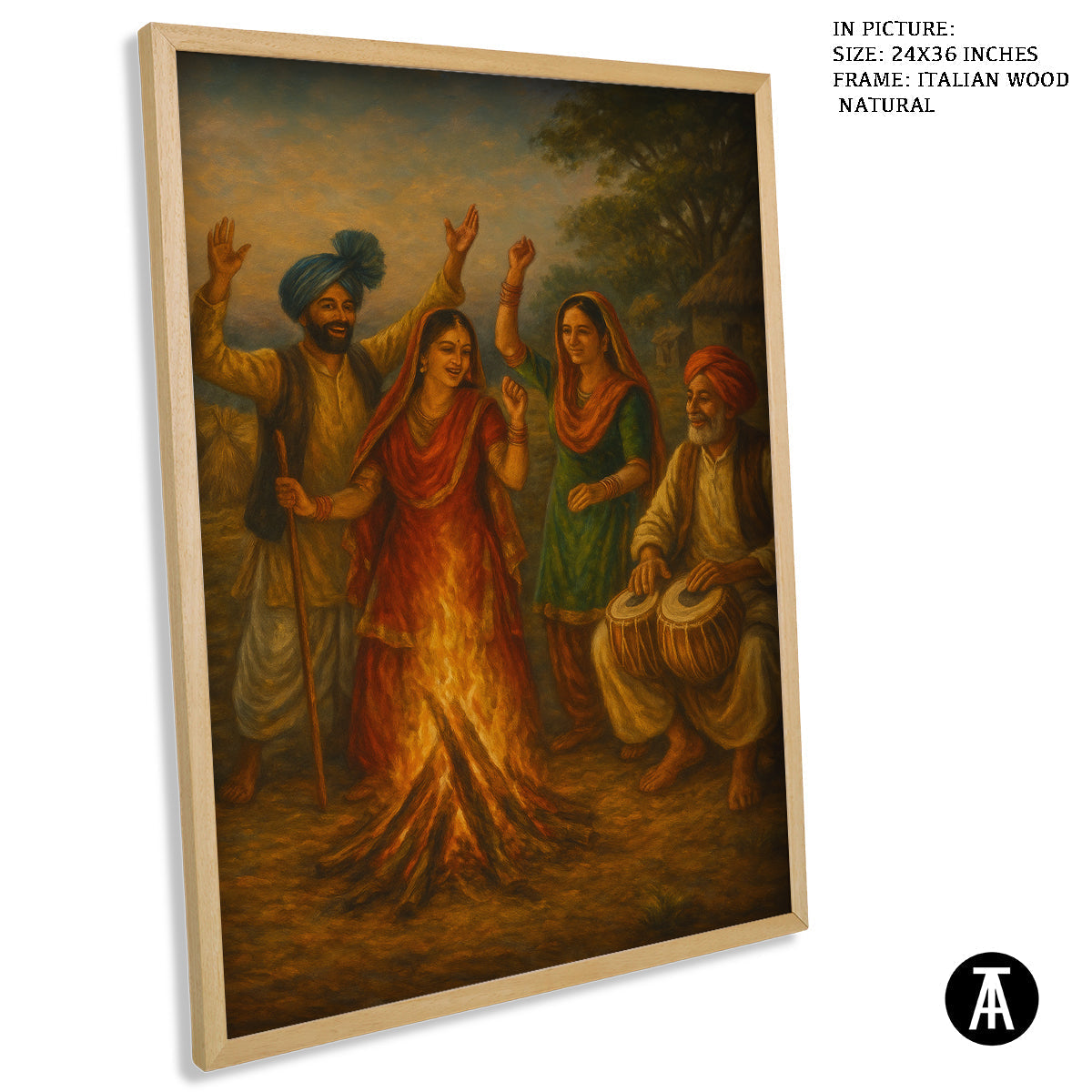 Artwork in Natural Wood Frame